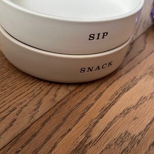 Set of two cat or dog food bowls